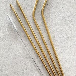 NWT Gold Stainless Steel Straws